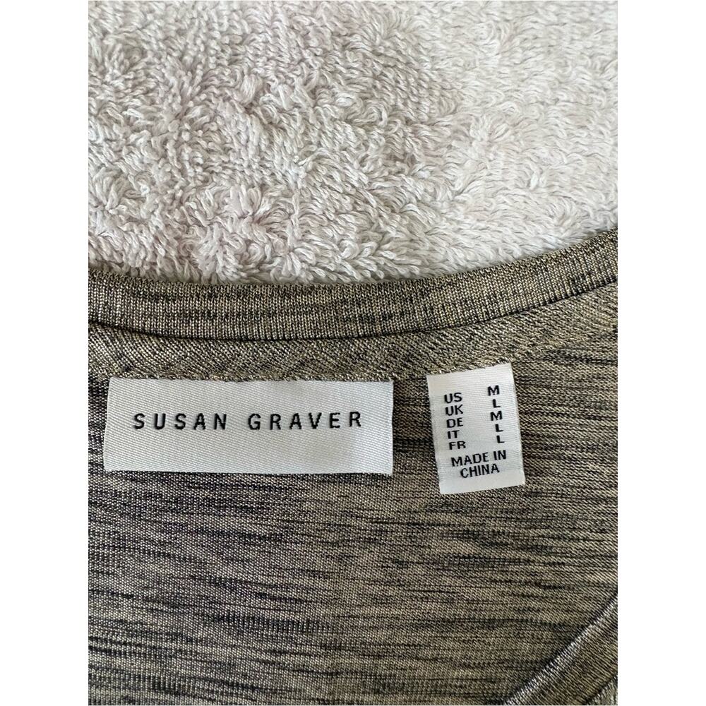 Susan Graver Metallic Silver Cardigan & Shell Set with pockets Size M NWT - Picture 12 of 13